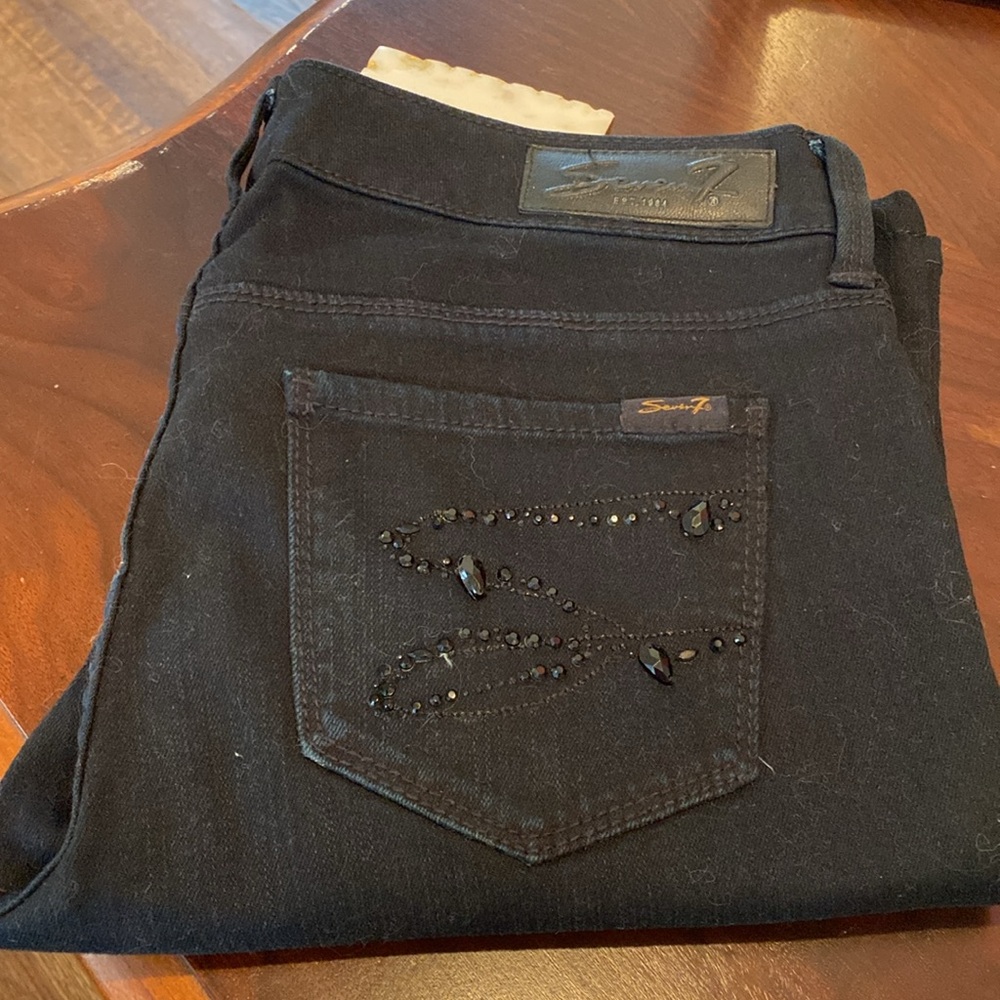 Seven7  Black Straight Jeans